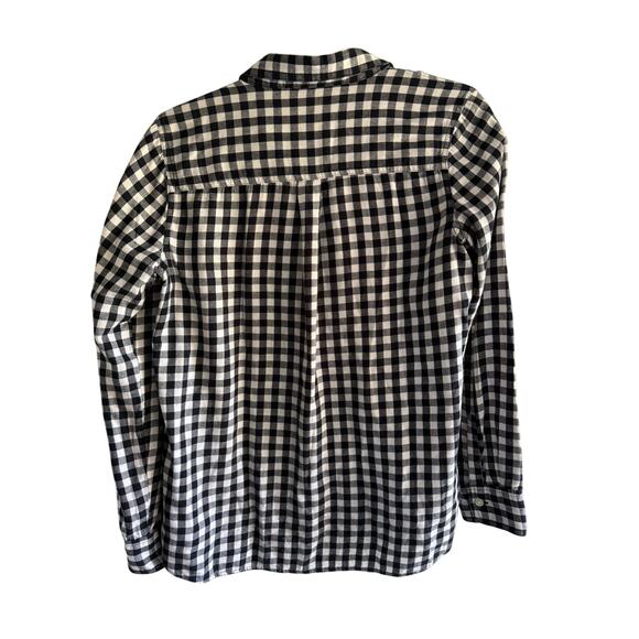 Old Navy Classic Shirt Women’s Medium Black & White Gingham Button Down - Picture 4 of 4